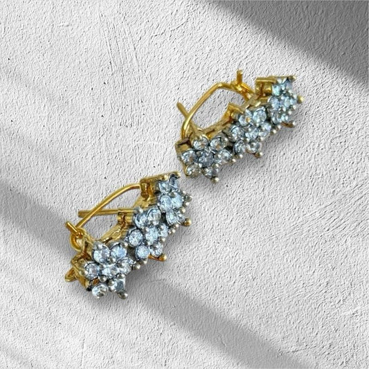 24k gold plated cubic zirconia earrings
